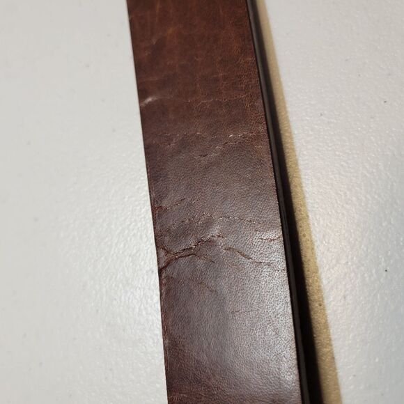 Fossil Men's Brown Leather Belt Silver Toned Buckle - Picture 9 of 13